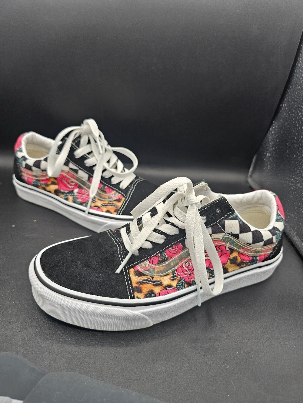 Vans Old Skool Rose Leopard Women's Sz 7 Cheetah Cat Htf Low Top VN0A5AO92FA